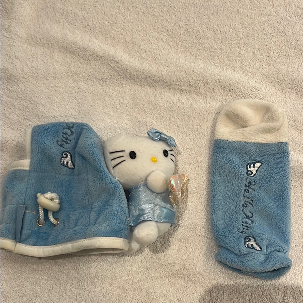 Hello Kitty Blue Plush Toy and Accessories Set
